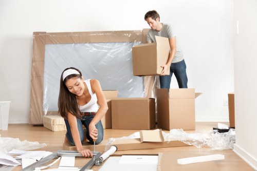 Removal team helping with a Southgate house move near local residential streets