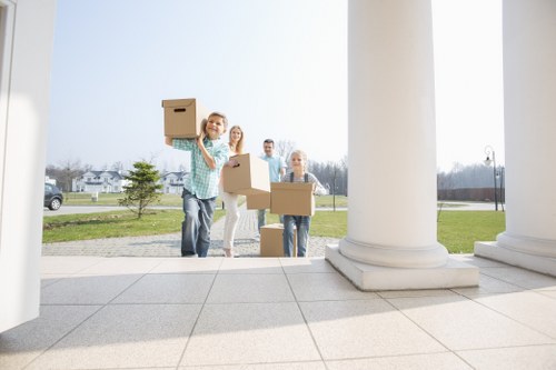Moving team using safety procedures during a Southgate van service