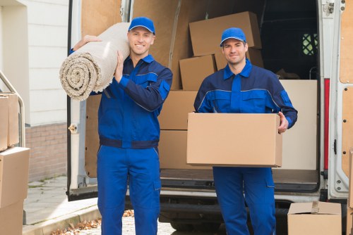Packed household items ready for local removals in Southgate