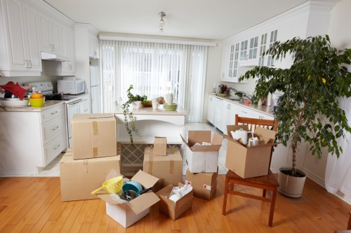 Professional movers handling a flat move in Southgate with careful access planning