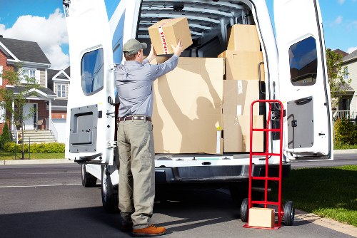 Business move planning with labelled boxes and furniture for Southgate relocation