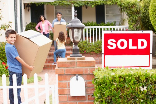 Business relocation items prepared for removals van service