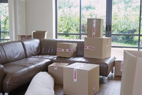 Packed boxes and furniture ready for local removal services in Southgate