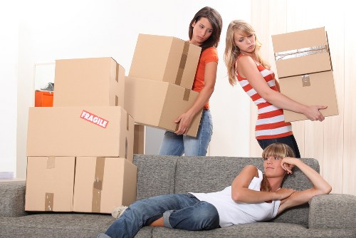 Boxes and furniture prepared for house removals in Southgate